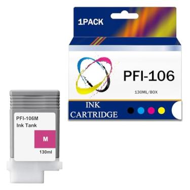 Imagem de Cartucho de tinta remanufaturado 12 cores PFI-106 130 ml para cartucho de tinta PFI-106 para impressoras Canon iPF-6400 iPF-6400S iPF-6410 iPF-6450 iPF-6460 iPF-6410s, M-1 pacote
