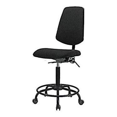 Imagem de Thomas Cadeira de tecido com altura média 1163K50 com encosto médio e inclinação, base de tubo redondo, braços ajustáveis, rodízios, preto