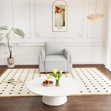 Imagem de SILKIR Sofá modular para sala de estar, sofá confortável com pernas de madeira para apartamento, quarto, escritório, seção cinza, solteiro