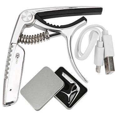 Imagem de Capo de Guitarra Multifuncional 2 Em 1, de Afinação Preciso e Preciso de Liga de Zinco Bateria Recarregável Integrada para Guitarra Acústica, Guitarra Elétrica e Ukulele