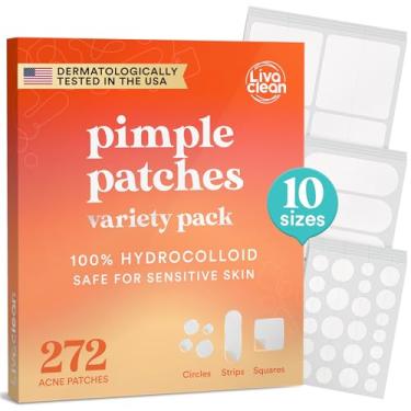 Imagem de LivaClean 272 CT Pimple Patches Variety Pack Hydrocolloid Patches - Acne Patch XL, Large Pimple Dressing for Face Acne Patch XL