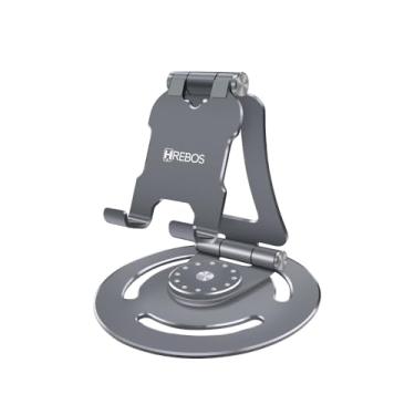 Imagem de Suporte Metal De Mesa Para iPad iPhone Celular Tablet Rotação 360° Hrebos HS-374