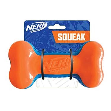 Imagem de Nerf Dog 18 cm TPR EXO Squeak Bone - Azul/Laranja