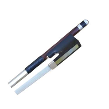 Imagem de Arco de violino vermelho brasileiro tamanho 4/4 ébano natural e crina de cavalo ferragem prateada Arco violino prático