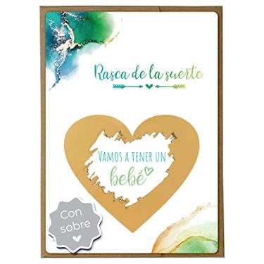 Imagem de Jolicoon Tarjeta de rascar Vamos a tener un bebê con sobre - Anunciar embarazo bebê