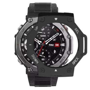 Imagem de Bangyee Apto para Amazfit T-Rex 3, capa protetora de policarbonato durável à prova de choque, capa protetora de policarbonato, acessórios para smartwatch Amazfit T-Rex3 (preto e branco)