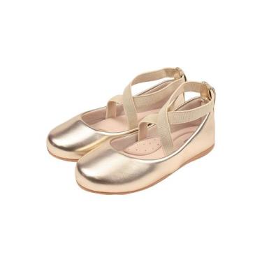 Imagem de Sapatilha Infantil Elastico Dourado Bailarina 2012 - B2A KIDS, 25, Dou