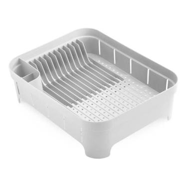Imagem de Escorredor De Louça Pratos Plástico Porta Talheres Bancada, Branco, Br