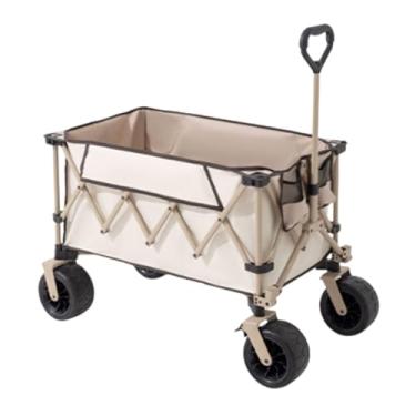 Imagem de carroça Carrinho de vagão com rodas dobrável todo o terreno vagão portátil grande capacidade vagão utilitário para compras de supermercado acampamento dobrável