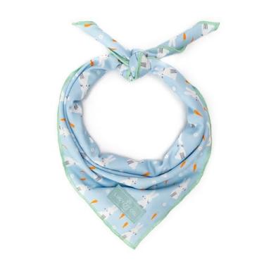 Imagem de Lucy & Co. Bandana engraçada de coelhinho – Bandana durável e confortável para cães – Acessório para filhote de cachorro – Lavável na máquina – Pequena – Azul Verde Coelhinhos Xadrez