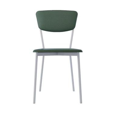 Imagem de Cadeira Fixa Estofada Vintage Retrô com 4 unidades Verde