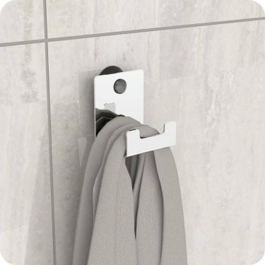 Imagem de Gancho de Parede Inox Ventosa Toalha Cabide Banheiro ELG