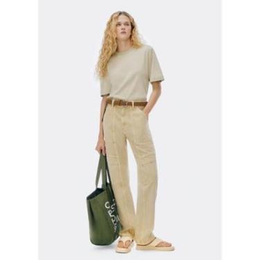 Imagem de Calça Hering De Sarja Cargo Reta Cintura Média Feminina-Feminino