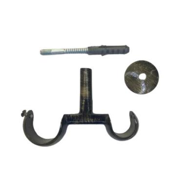 Imagem de Suporte Duplo Alumínio Varão para Teto 19/28mm Para cortina de ilhós -