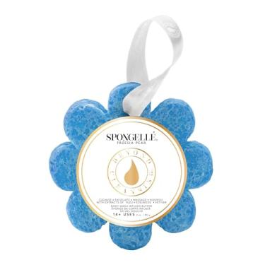 Imagem de Esponja de Freesia Pear Wild Flower Buffer Body Scrubber | Bucha de banho e chuveiro para mulheres | Esfoliante com esponja infundida para sabonete corporal | Mais de 14 usos