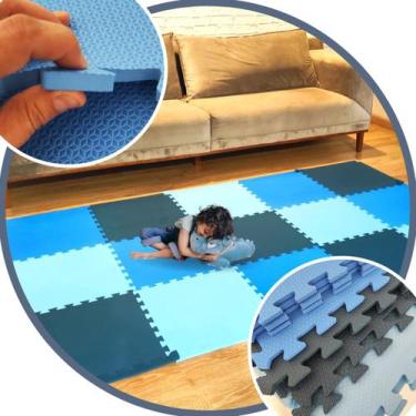 Imagem de Kit 12 Tapete de EVA Tatame Infantil Bebe 50x50cm 10mm (3 M²) Montar A