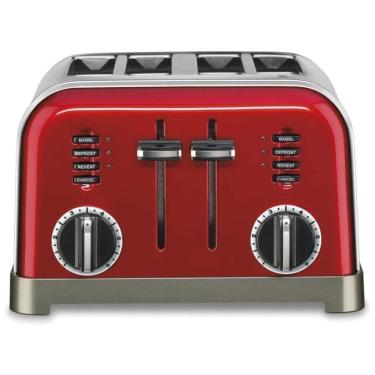 Imagem de Torradeira de 4 Fatias, Aço Inoxidável, 1800W, 110v, CUISINART CPT 180MRP1, Vermelho