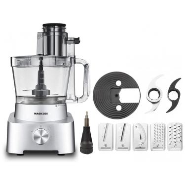 Imagem de Processador de Alimentos 14 xícaras com 2 Velocidades e Acessórios, 110V 800W, Magiccos, Prata