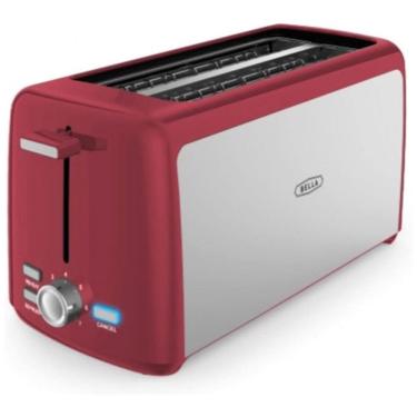 Imagem de Torradeira Elétrica 2 Fatias com 7 Níveis de Tostagem, 110V 1400W, BELLA, Vermelha e Prata