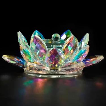 Imagem de Potinho de Vidro Formato Flor de Lótus Forma Recipiente 11x5cm Transpa