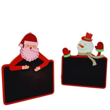 Imagem de Quadro Negro Lousa Natalina de Pendurar kit Com 2 Peças - Wincy