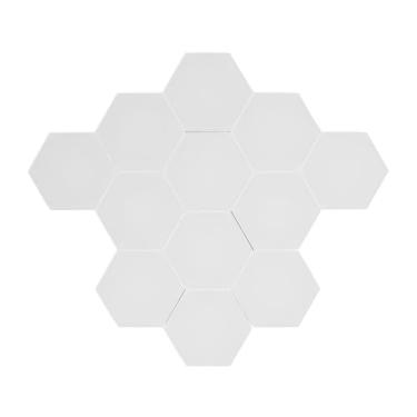 Imagem de 12 conjuntos de lâmpadas de emenda hexagonal, luzes de parede LED RGB APP controle remoto e voz painel de luz inteligente sincronização de música painéis de parede RGB decoração para sala de jogos,