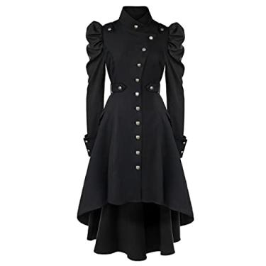 Imagem de SFYT Fantasia feminina medieval de smoking com bainha irregular, fantasia de Halloween, preto-111, 2GG