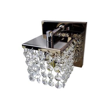 Imagem de Arandela parede aço inox e cristais legitimos importado, iluminação parede, sala, quarto