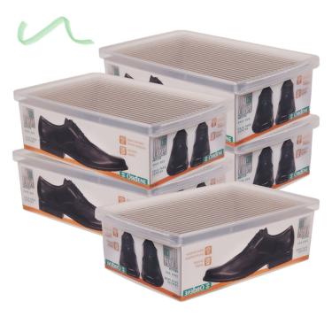 Imagem de Caixa Grande Para Sapatos Calçados Tênis Ordene Plástico 5 Un