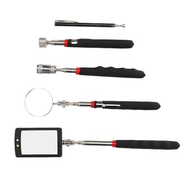 Imagem de Ferramenta de Captação Magnética Telescópica, Luz LED, Espelho, Aço Inoxidável, Tamanho Compacto, Leve, Manutenção de Inspeção para Porcas, Parafusos, Parafusos