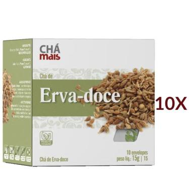 Imagem de Chá Erva doce Cx. com 10 Sachês Vegano Kit 10