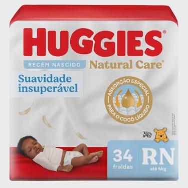 Imagem de Fralda Premium Huggies Natural Care rn 34 Unidades