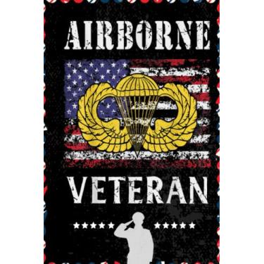 Imagem de 82nd Airborne Paratrooper Jump Wings US Flag Army Veteran: Respect For Veterans, Soldier, Military Person, Warrior Blank Lined Notebook Journal | 6x9 in 100 pages