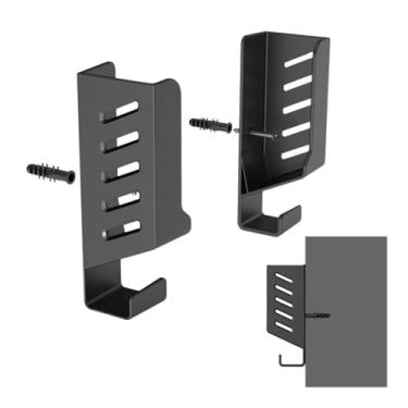 Imagem de Suporte para laptop Suporte de parede para laptop, suporte de montagem para laptop sob a mesa, economia de espaço, adesivo e parafusos Elevador para laptop(Preto)