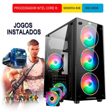 Imagem de Pc Gamer Barato Intel Core i5 8GB ssd 240GB Fonte 650w 
