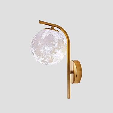 Imagem de HOSETEON Luminária de parede, arandela de parede moderna sombra de vidro dourada luz de parede interior luzes de lavagem de parede acabamento de metal montagem embutida s r g quarto cabeceira udy lua