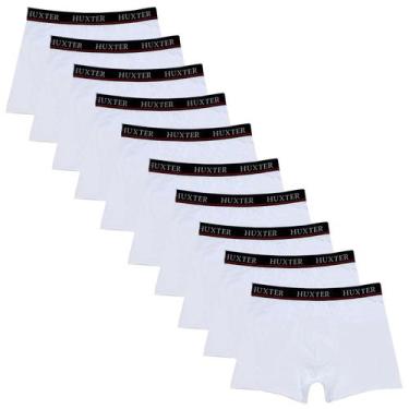 Imagem de Kit 10 Cuecas Masculinas Boxer Cotton Basic Huxter, Branco, GG