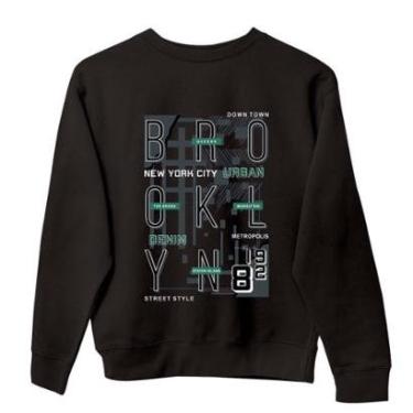 Imagem de Blusa Moletom Algodao Unissex Com Estampa Sem Capuz Conforto Basica Ribana de Qualidade Academia-Unissex