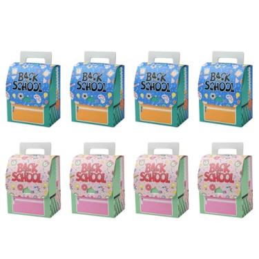 Imagem de KitBeads 20 peças, 2 cores, caixas de presente de volta às aulas, bolsa escolar, caixas de doces de papelão, presentes de festa escolar, decorações de casamento