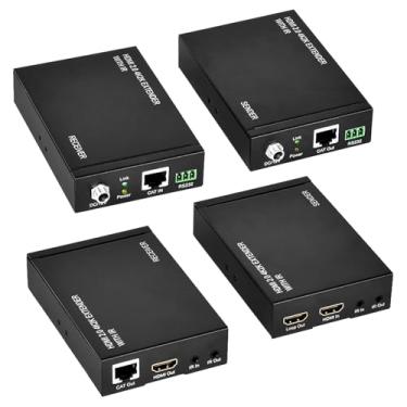 Imagem de Bytecc Extensor HDMI 2.0 com saída de loop, extensor HDMI Over Ethernet de até 60 metros por cabo único Cat6/7, compatível com UHD, POC, HDCP2.2/1.4, IR bidirecional e RS232(ET60LP)