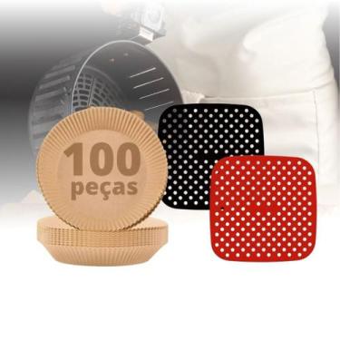 Imagem de Kit 2 Tapete Forro Silicone Air Fryer Fritadeira Bpa Free Quadrada Mai