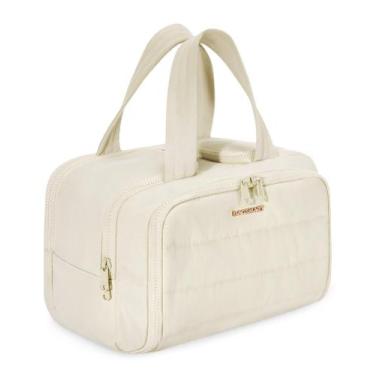 Imagem de Bolsa de higiene BAGSMART Travel Puffy Beige para mulheres 30x18x22cm
