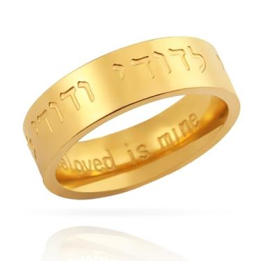 Imagem de SIPURIS Anéis Hebraicos Anéis Religiosos de Cabala Judaica Anéis de Bênção Judaica Amuletos Presentes para Homens e Mulheres, 8, Aço inoxidável, Sem pedra preciosa