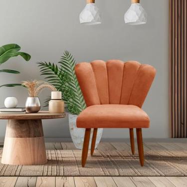 Imagem de Poltrona Cadeira Pétala Penteadeira - Dritex, Veludo Terracota