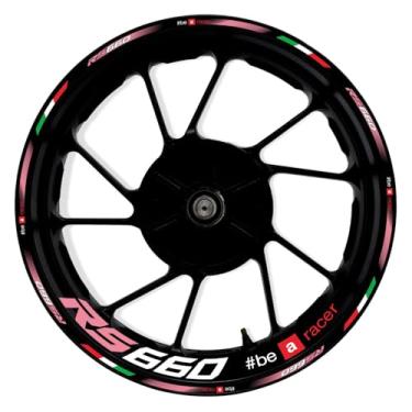 Imagem de Awonderful Kit de listras refletivas de motocicleta adesivos de aro de roda de vinil compatível com Aprilia RS660 2020-2023 (rosa)