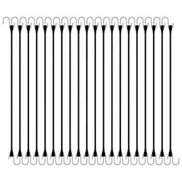 Imagem de HOXWELL Cabos elásticos de borracha de 53 cm com ganchos, cordão elástico 100% EPDM com 150% de elasticidade máxima, tiras elásticas resistentes para prender lonas, telas, carga, motocicleta, à prova