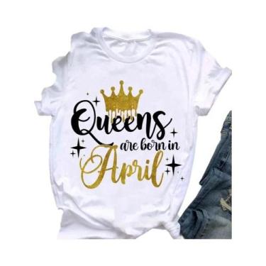 Imagem de Camiseta Feminina Golden Crown Queen - Estampa Gráfica - Presente de A