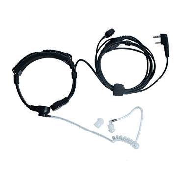 Imagem de Klykon Microfone Throat Mic Covert Tubo acústico fone de ouvido com dedo PTT compatível com Baofeng UV-5R BF-888S BF-F8HP BF-F9 UV-82 UV-82HP UV-82C Kenwood Walkie Talkies rádio bidirecional