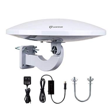Imagem de Antena HDTV ANTOP PL-414BG UFO recepção omnidirecional de 360° com amplificador Smartpass e filtro 4G LTE integrado, sinal VHF e UHF aprimorado, adequado para uso ao ar livre/RV/sótão (pronto para UHD 4K)