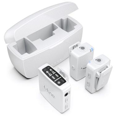 Imagem de FIFINE Sistema de microfone de lapela sem fio, microfones duplos de lapela com clipe para gravação de vídeo, vlog, entrevista, kit de microfone de podcast, compatível com iPhone, câmera, smartphone,